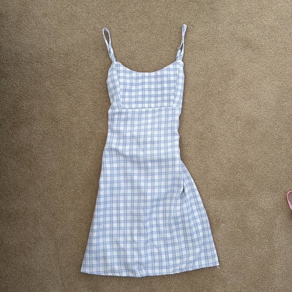 YesStyle Blue Plaid Dress (Small)